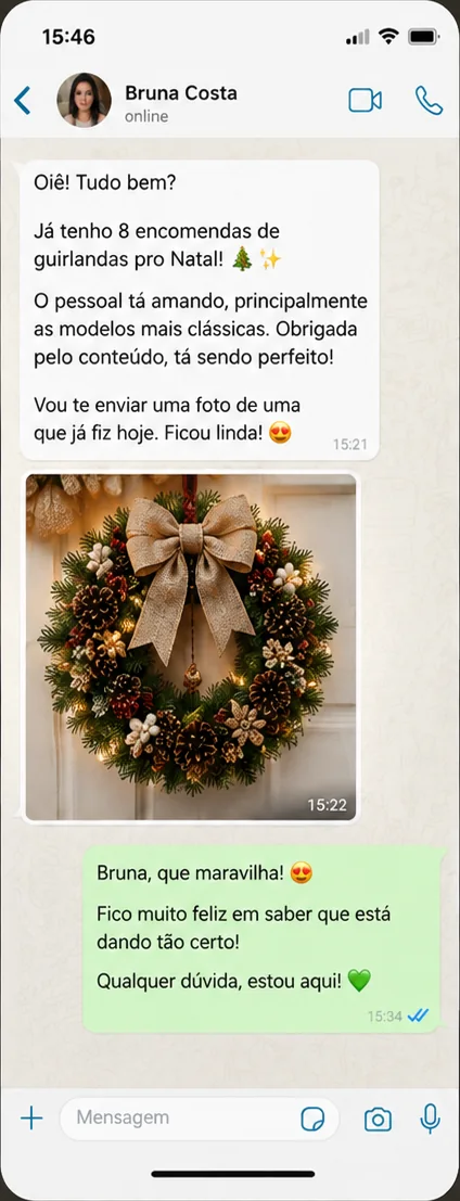 Conversa real de aluna vendendo guirlandas 2