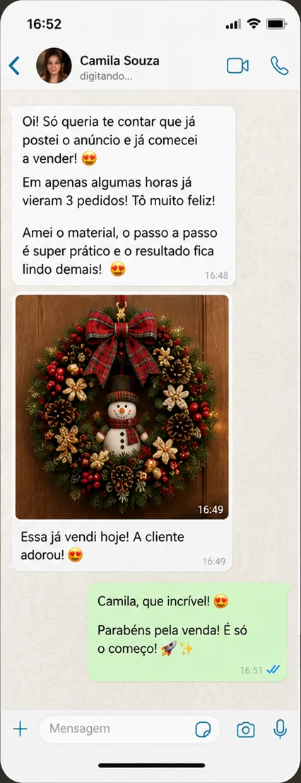 Conversa real de aluna vendendo guirlandas 3