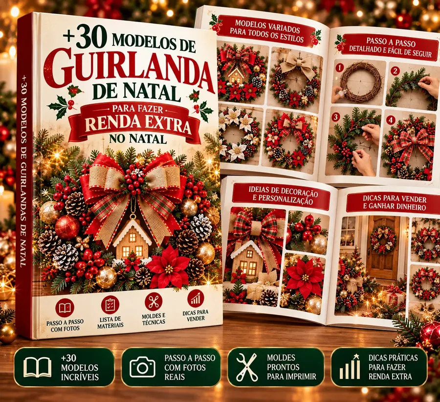 Mockup do material 31 Guirlandas Natalinas