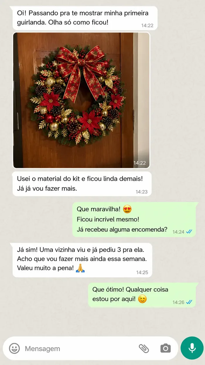 Conversa real de cliente no WhatsApp 1
